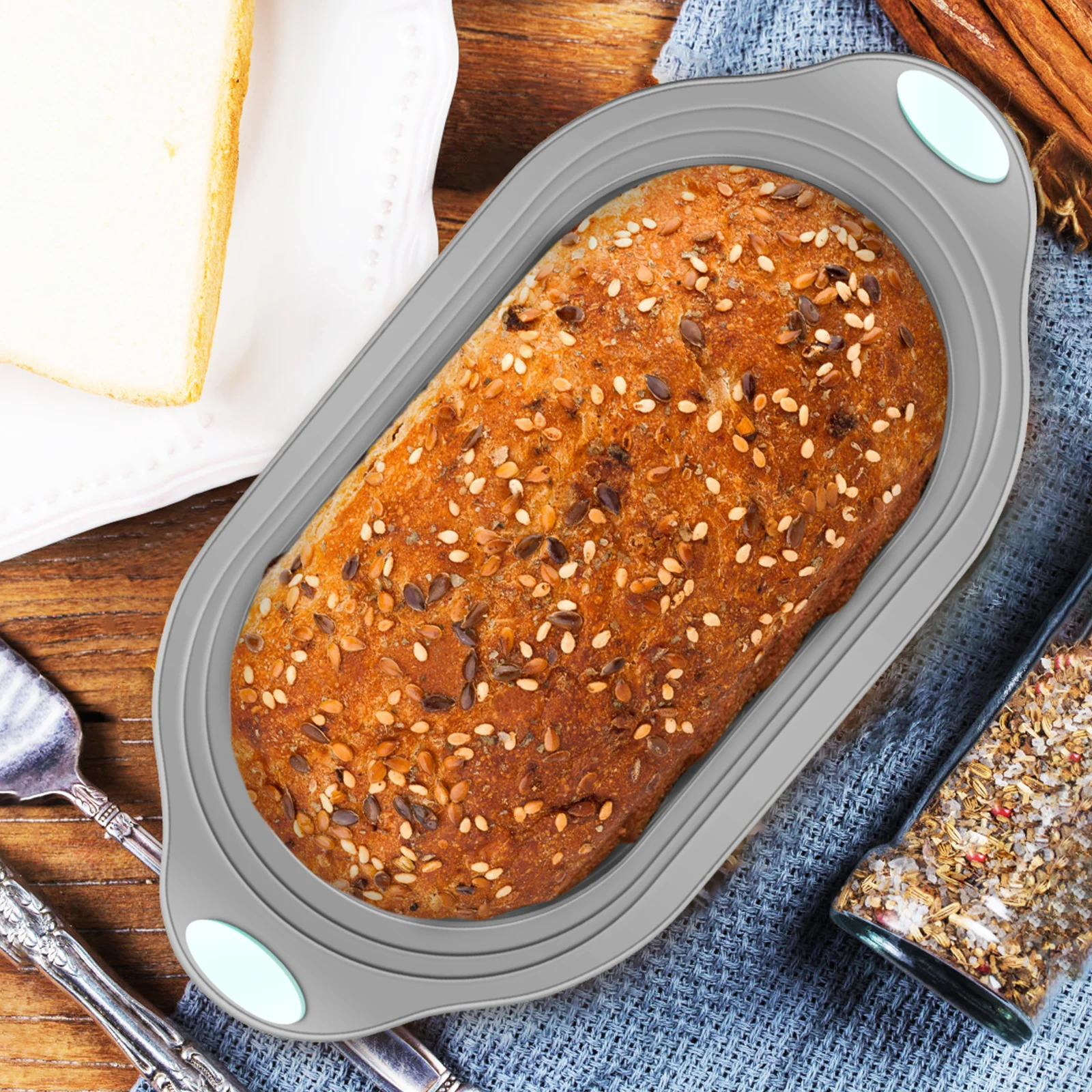 

Silicone Loaf Bake Mold Creative Toast Bread Pan Nonstick Kitchen Baking Mold Home Tool Spiral Cake Pan