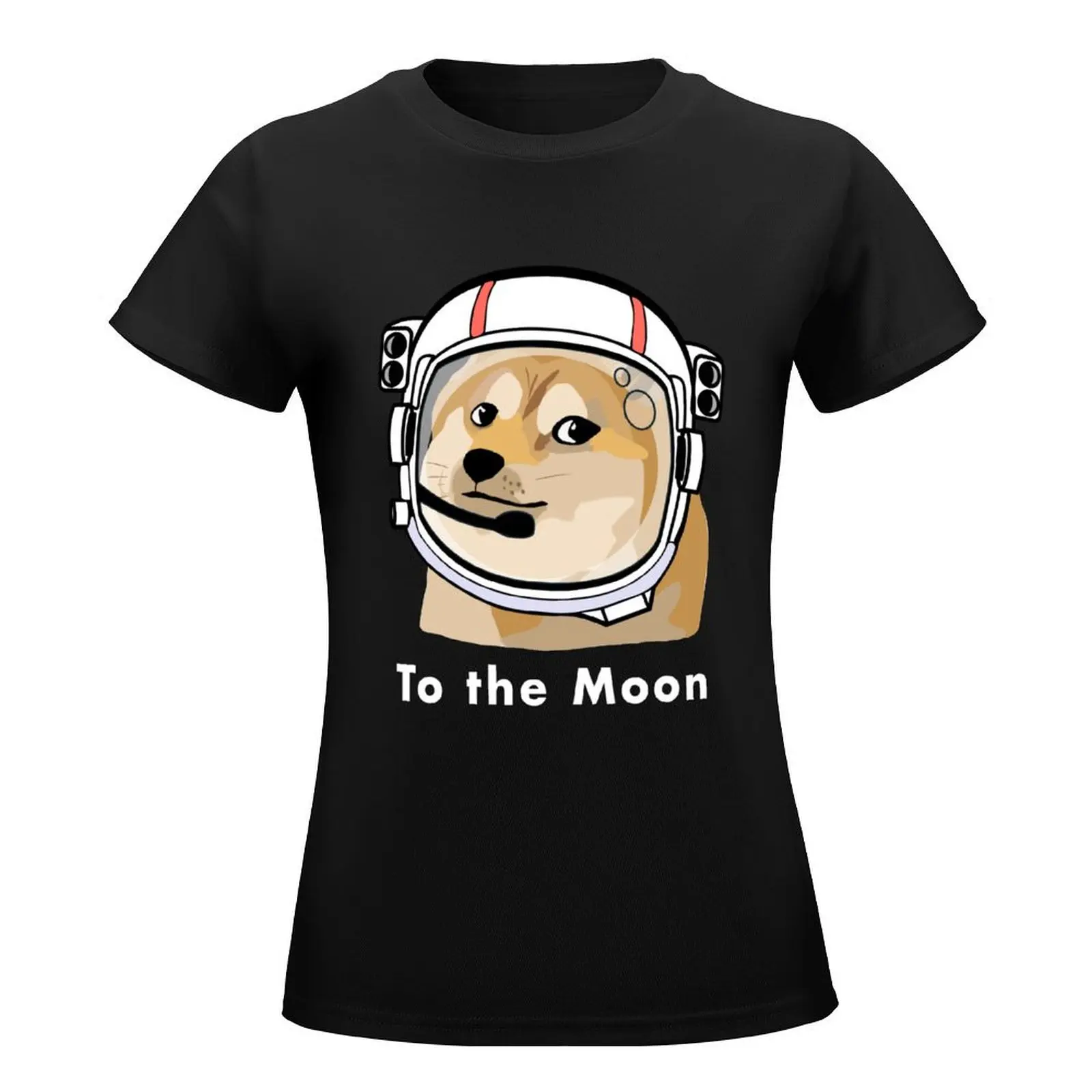 Doge to the moon T-Shirt female lady clothes summer blouses woman 2024