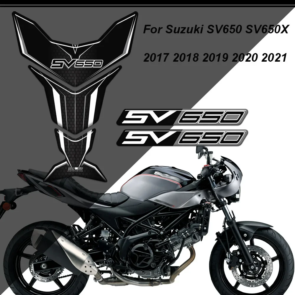 For Suzuki SV650 SV650S SV650X SV 650 S X A Tank Pad Protector Decal Tankpad Stickers Decoration Gas Fuel Oil 2016 - 2022