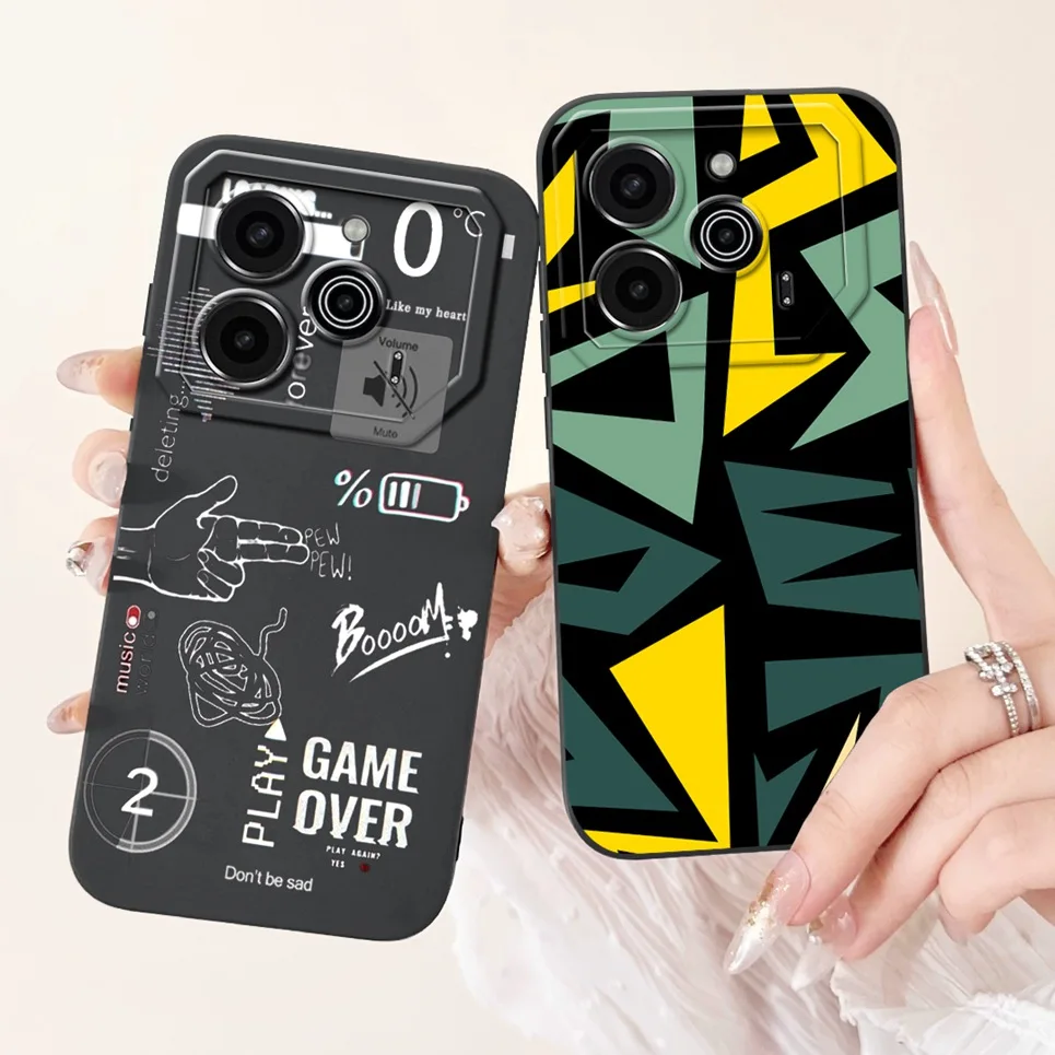 For Tecno Pova 6 Pro Case Pova6 6pro Back Cover Mood Night Avocado Luxury Pattern Soft Silicone Coque LI7 LI9 Bumper