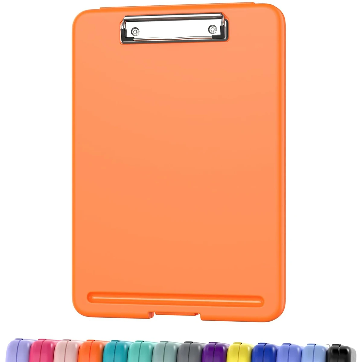 Klembord met opbergruimte (meerdere kleuren beschikbaar) met clip met laag profiel, 9,5 x 13 inch stevig draagbaar schrijfbord, opvouwbaar