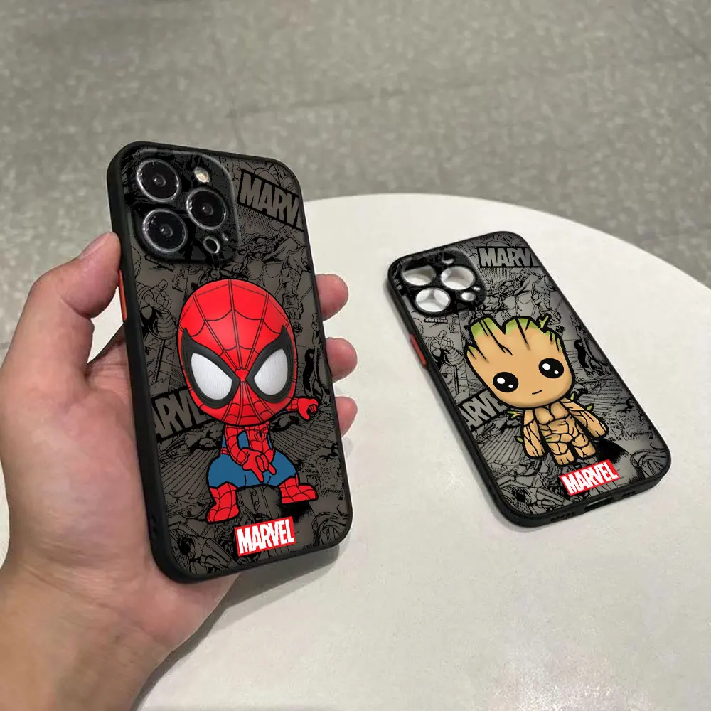 Iron Spider Man Groot Venom Matte Case For Samsung A12 A13 A14 A16 A21S A22 A23 A31 A32 A33 A42 A50 A51 A52 A53 A70 A72 A73 Case