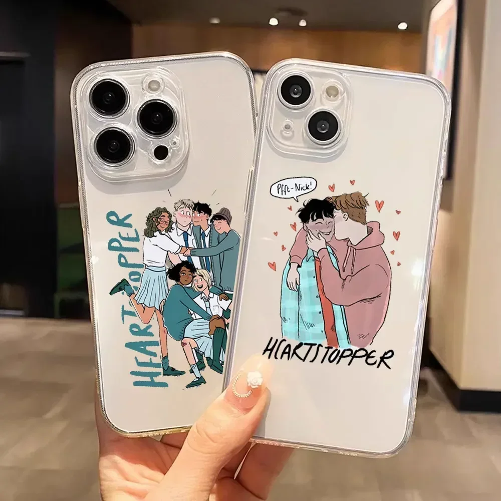 Heartstopper Charlie Nick Etui na telefon IPhone 16 15 14 13 12 11 Pro Max MIni XS 7 8 Plus Transparent Cartoon Soft Cover Fundas