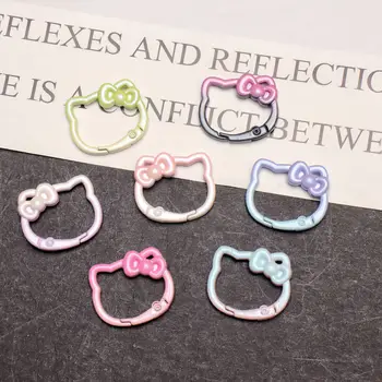 Kawaii سانريو مرحبا كيتي التدرج اللون الربيع مشبك حلقة مفتوح...