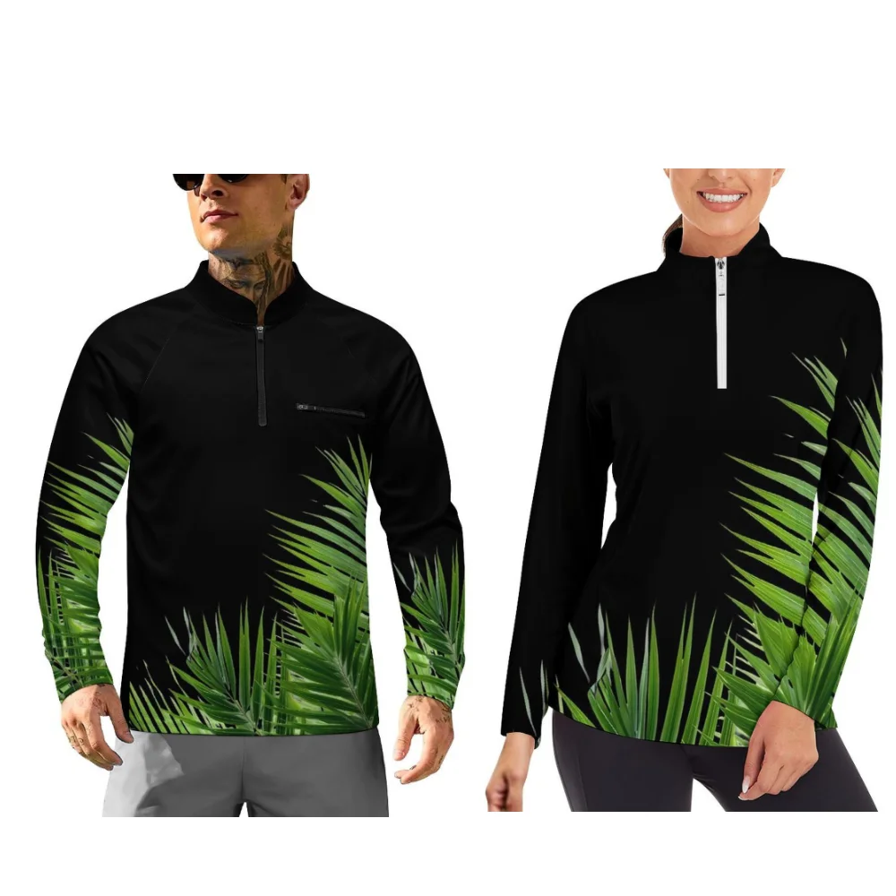 Polynesian-Style Printed Long-Sleeved Sportswear For Men And Women Long-Sleeved Couple Outfits Customizable Patterns