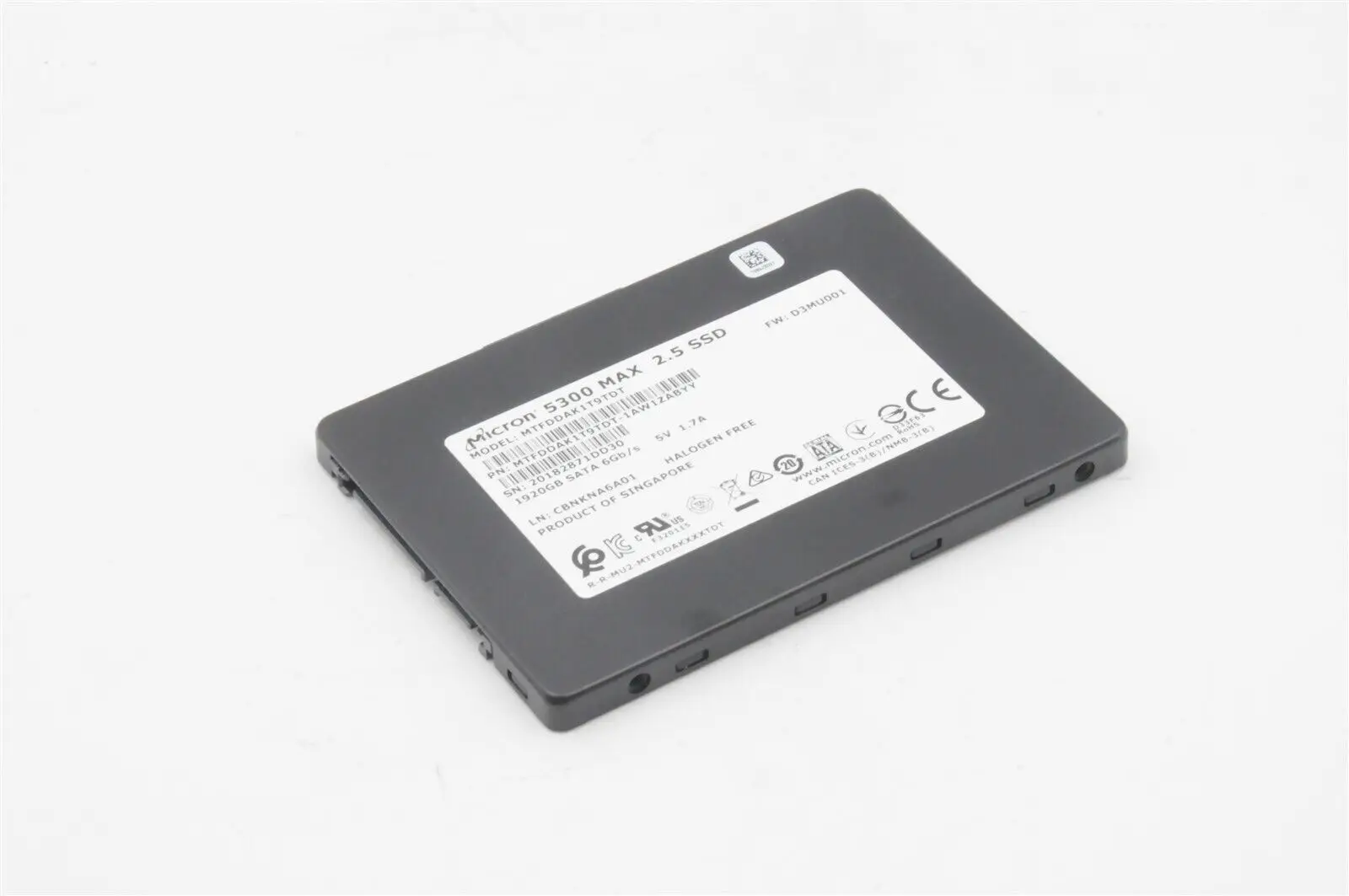 

MTFDDAK1T9TDT MICON 5300 MAX SERIES 1.92TB 6G 2.5" SATA TLC SOLID STATE DRIVE