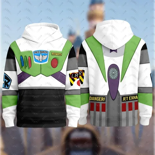 Camiseta de disfraz de Rangers para hombre y mujer, camiseta con estampado 3D de juguete de astronauta de Buzz Lightyear, sudadera con capucha para Halloween
