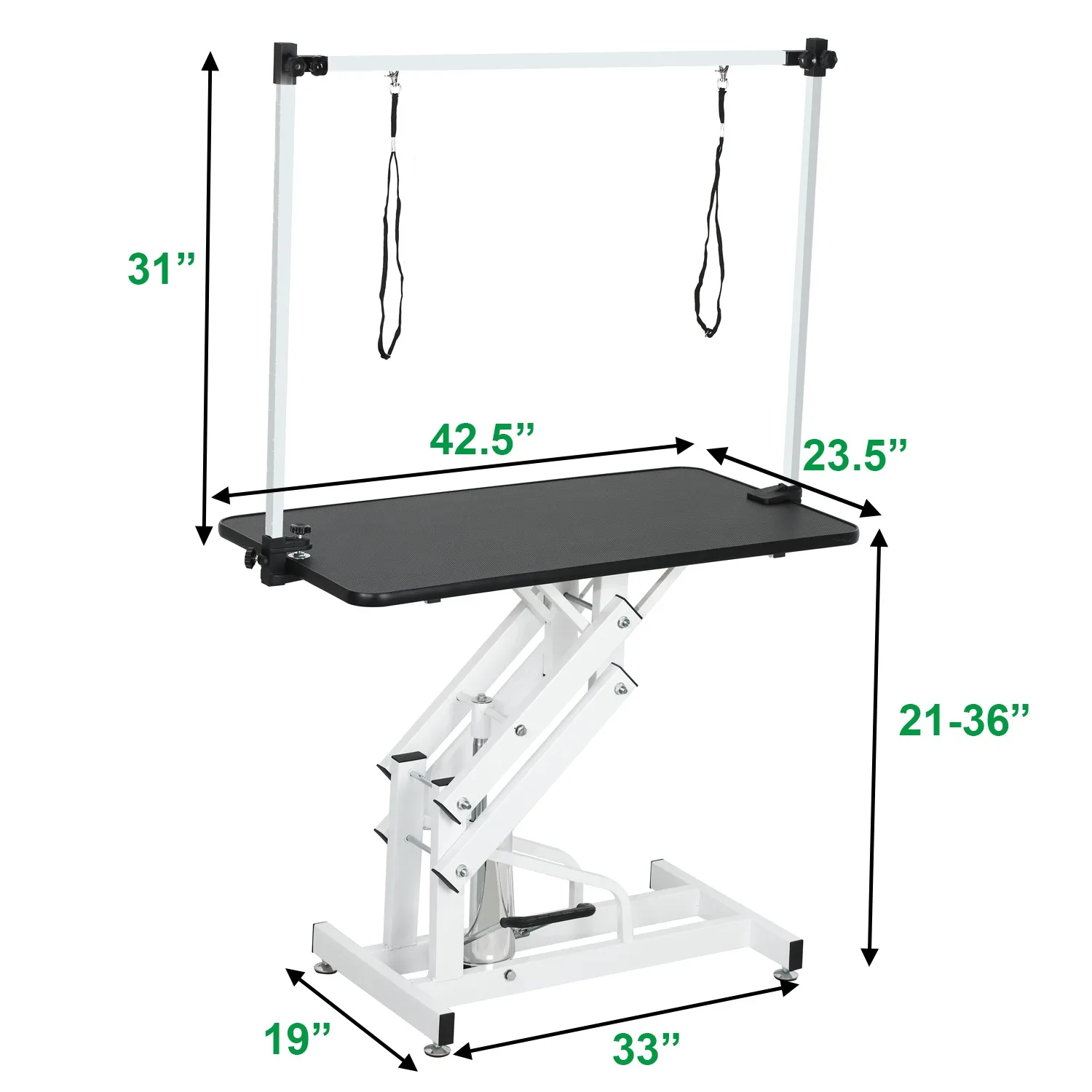 Imagem -06 - Hidráulica Pet Dog Grooming Table Atualizado Profissional Mesa de Secagem Heavy Duty Frame com Braço Ajustável e Noose 43