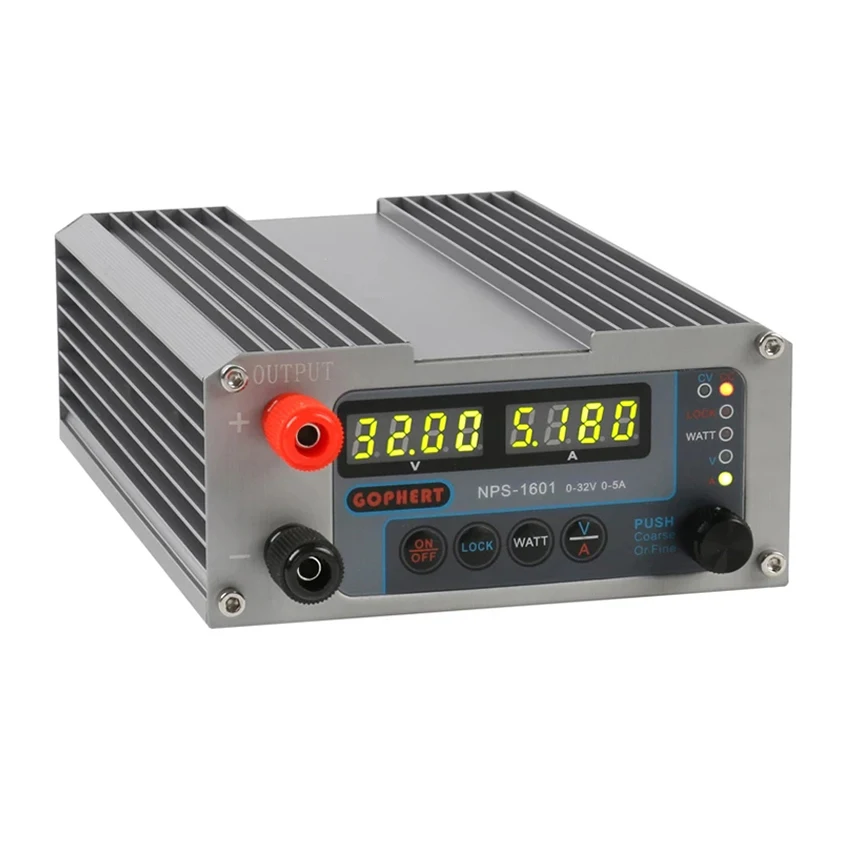 NPS-1601 New Version Laboratory DIY Adjustable Digital Mini Switch DC Power Supply WATT With Lock Function 32V 16V 60V 5A 10A 3A