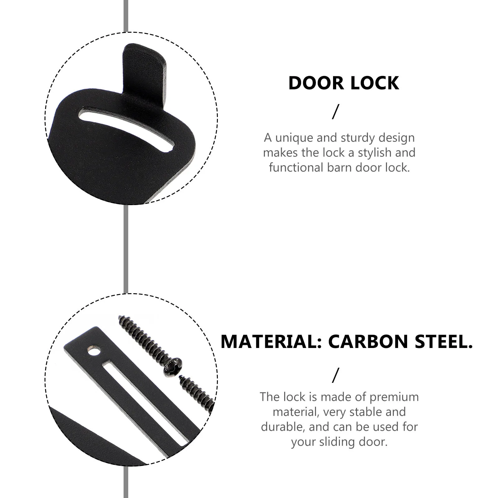 

1Set Sliding Barn Door Lock Durable Wooden Indoor Privacy Latch Lock for Bathroom Bedroom Office Sliding Door Accessory