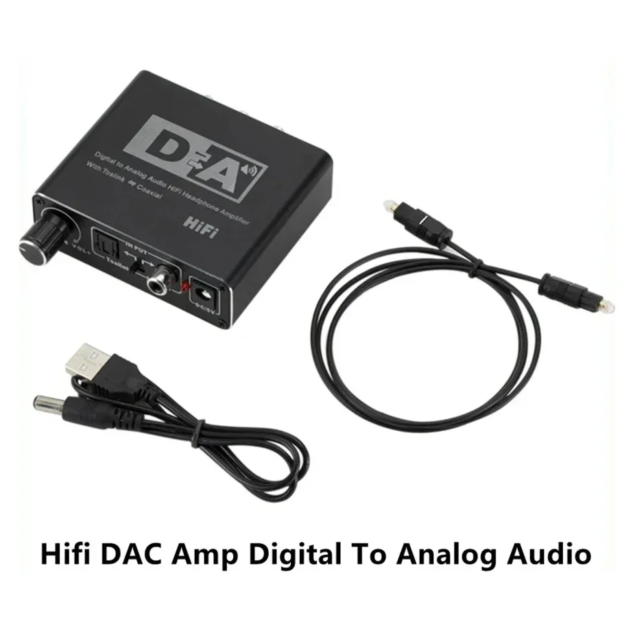 

32-192KHz Hifi DAC Amp Digital To Analog Audio Converter RCA 3.5mm Jack Headphone Amplifier Toslink Optical Coaxial Output dac