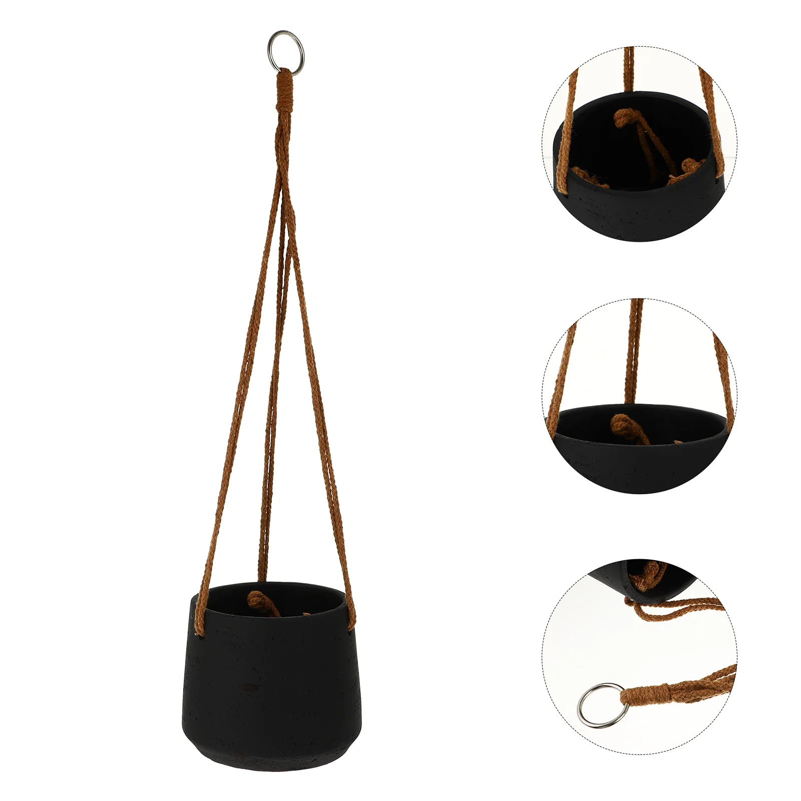 

Wall Planting Pot Mounted Planter Garden Flower Patio Black Hanging Flowerpot Balcony