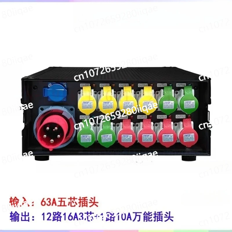 12 way 24 way 16A water-proof power supply stra-ight through box, aviation plug distribution cabinet, stage silicon box