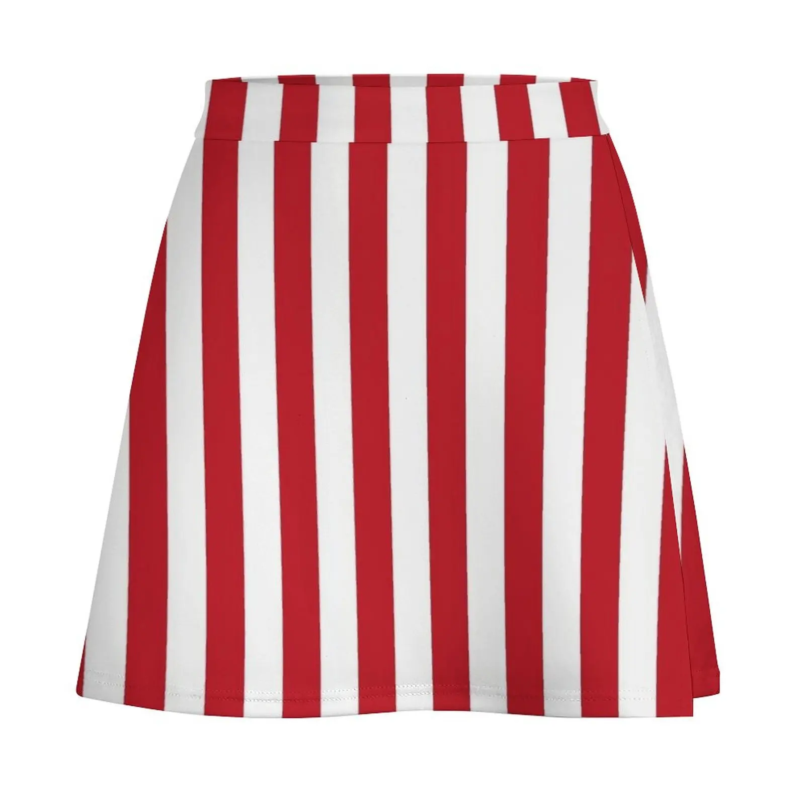 Red and White Stripes Stripe Patterns Striped Patterns Wide Stripes Vertical Stripes | Mini Skirt korean style Mini Skirt