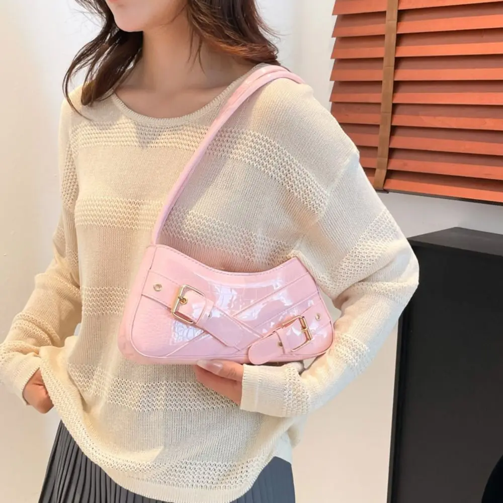 

Sweet Cool New Design Belt Buckle Armpit Bag Harajuku Gothic Y2k Shoulder Bags Casual Punk Spicy Girls Handbag Women
