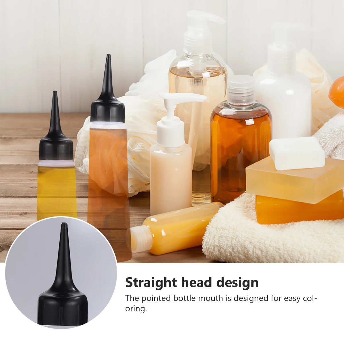 

4 Pcs Hair Coloring Supplies Shampoo Bottle Refillable Container Applicator Plastic Travel
