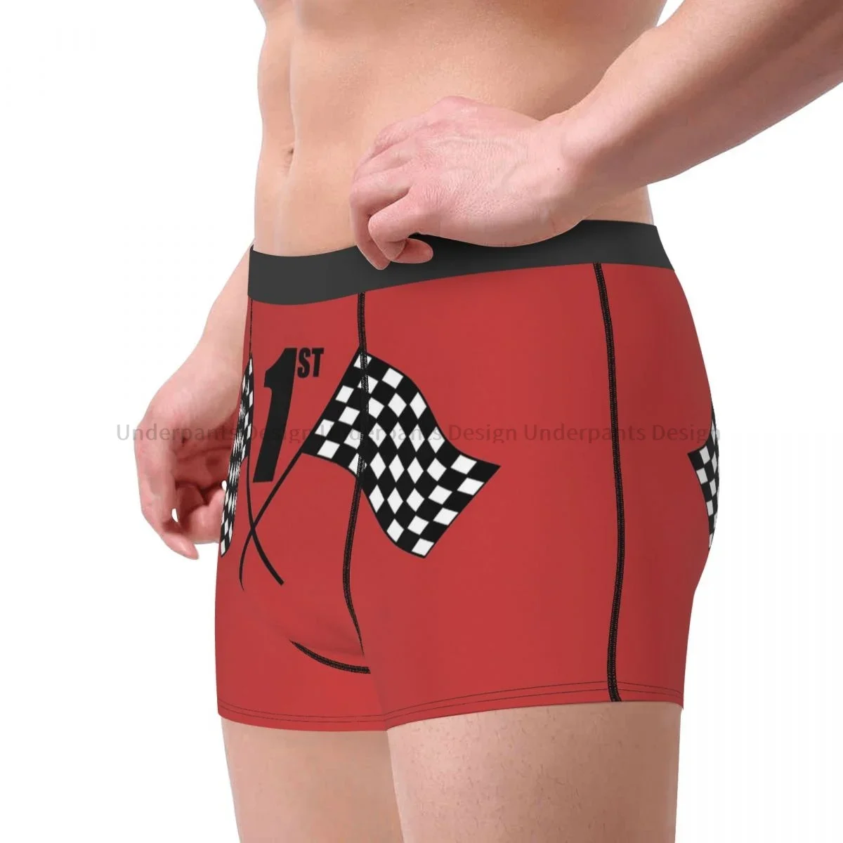 Racing Checkered Flags 1st Place Underpants Breathbale Panties Men's Underwear Sexy Shorts Boxer Briefs