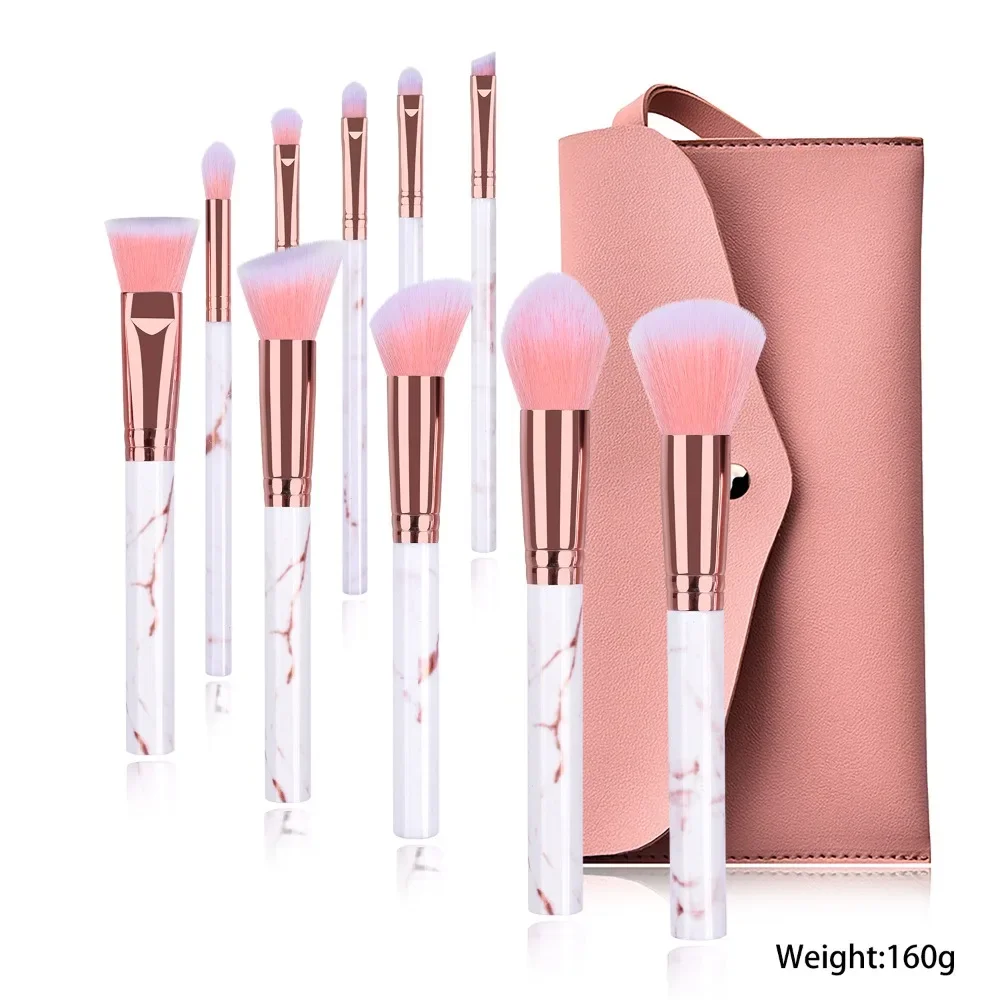 10pcs Set Makeup Brushes Tool Set Cosmetic Powder Eye Shadow Foundation Blush Blending  Beauty Kit for Party