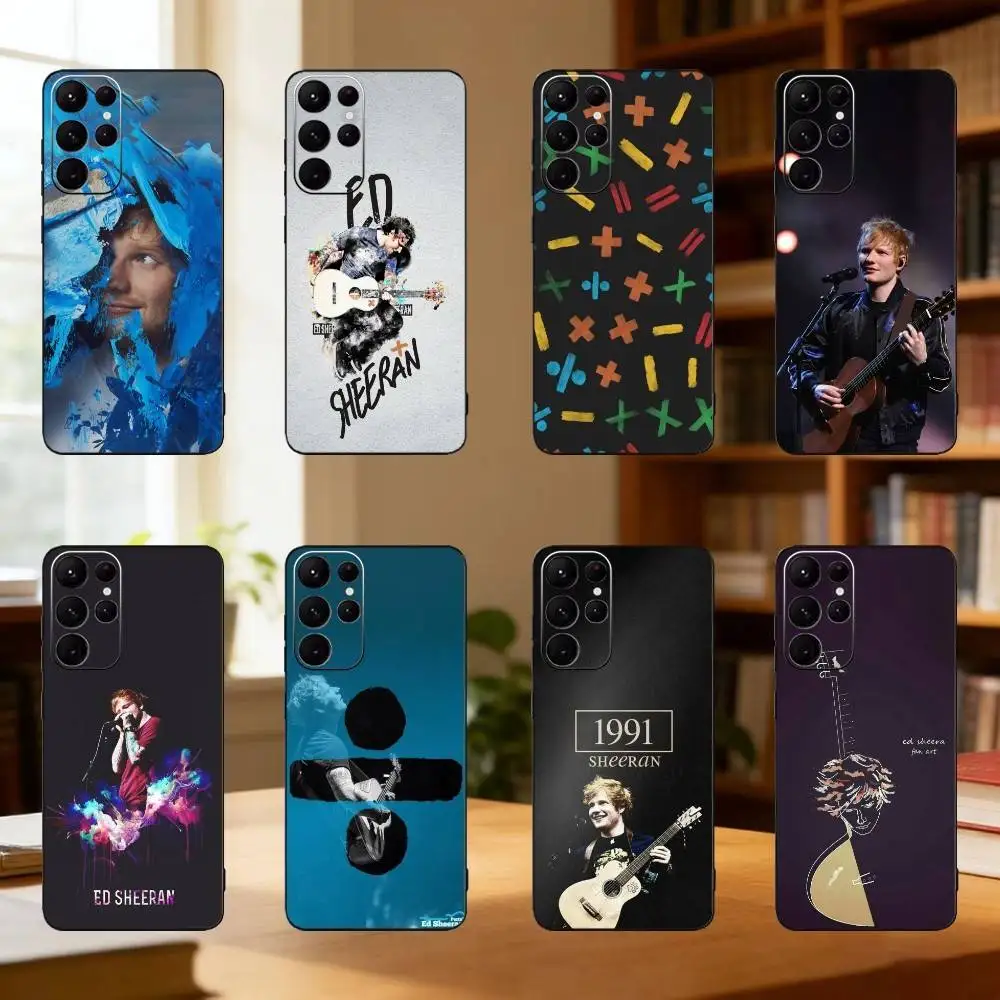 

Singer Ed S-Sheeran Phone Case For Samsung S25,24,23,22,30,21,10,9,Ultra,Plus,Lite Soft Black Case