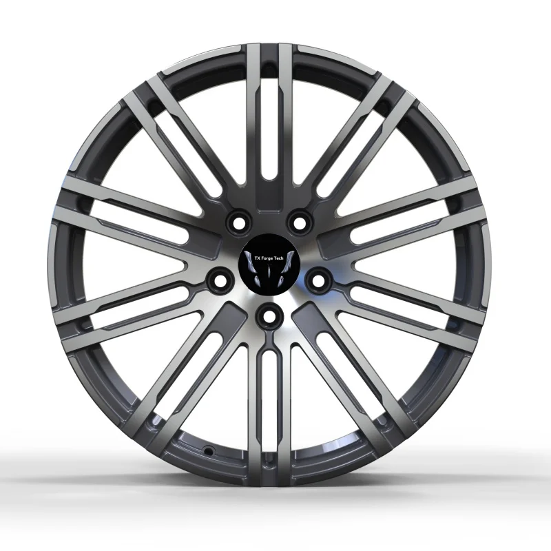 Factory Direct Sales Customizable Forged Aluminium Alloy Passenger Wheel Hubs Various Sizes with Grey with Machined Edge Wheels