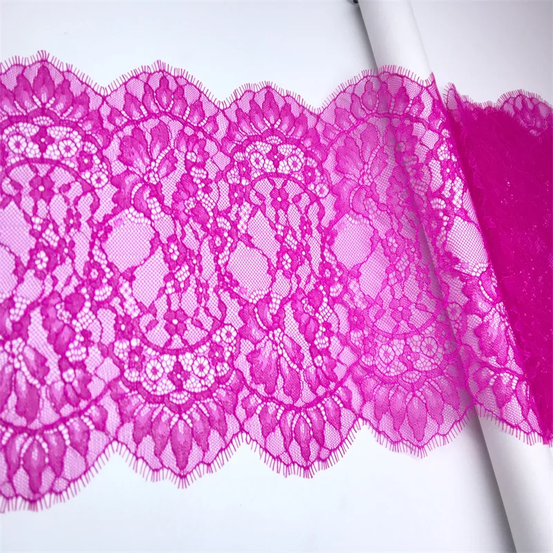 Neon Colors Lace Fabrics Scalloped Eyelash French Lace Trim DIY Lingerie Sewing Accessories Chantilly Lace for Dress Needle Work