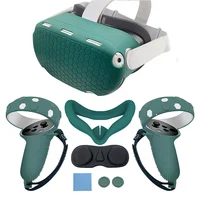 Funda protectora de silicona para Oculus Quest 2, auriculares Quest2 VR, cubierta para la cabeza y la cara, almohadilla para los ojos, mango, accesorios VR