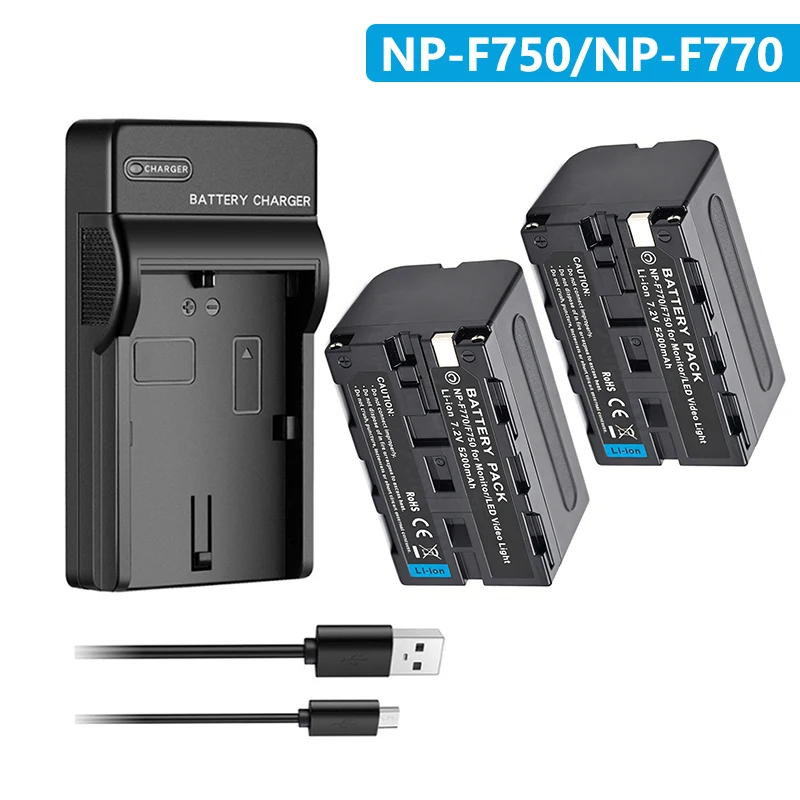 5200mAh NP F750 NP F770 Battery with USB Charger for Sony NP F960 F970 NP-F550 F570 F770 CCD-TRV58 CCD-TRV87 CCD-TRV65 CCD-TRV36