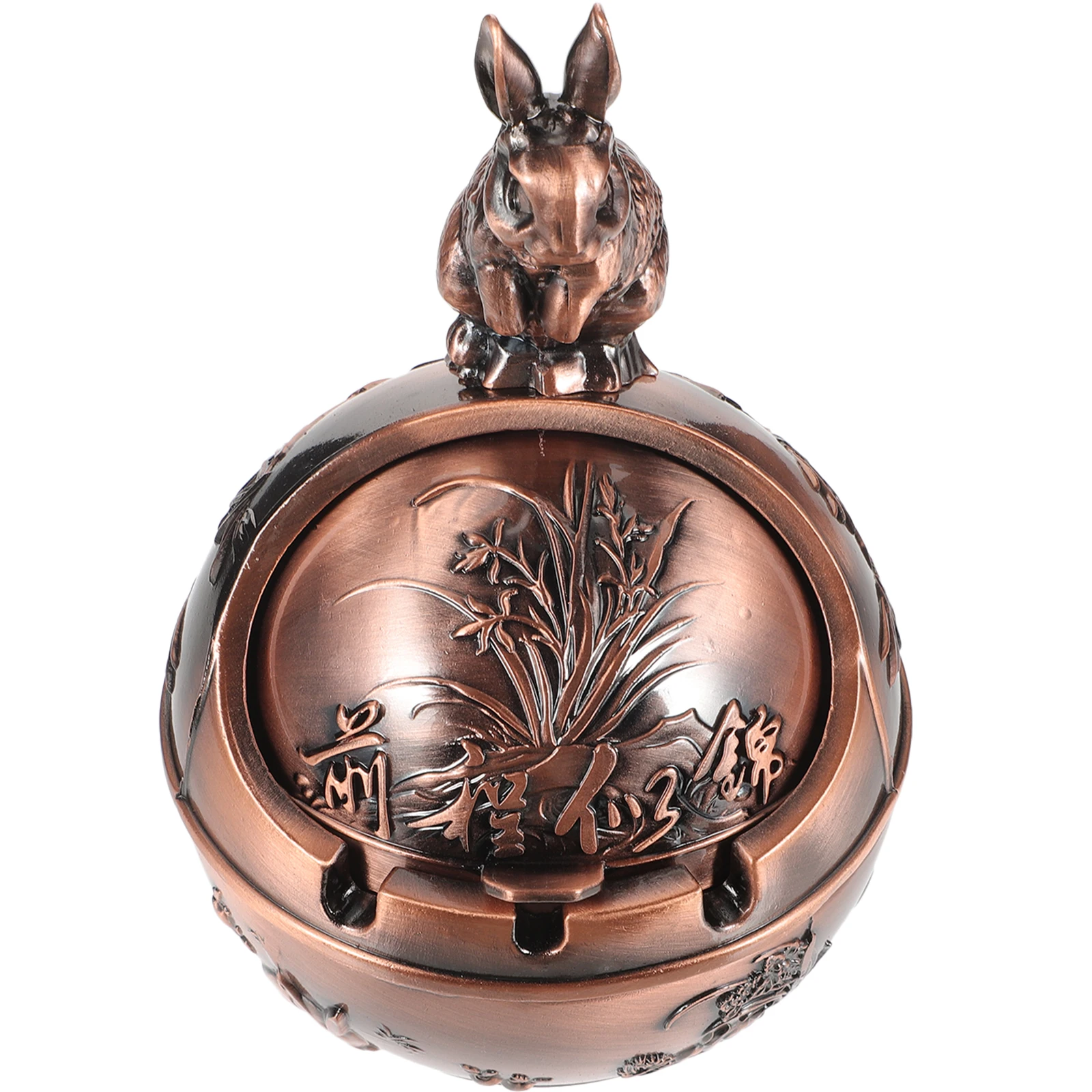 

Retro Rabbit Ashtray with Lid Smokeless Zinc Alloy Office Decor Bunny Vintage Party Ashtrays Windproof Tubes