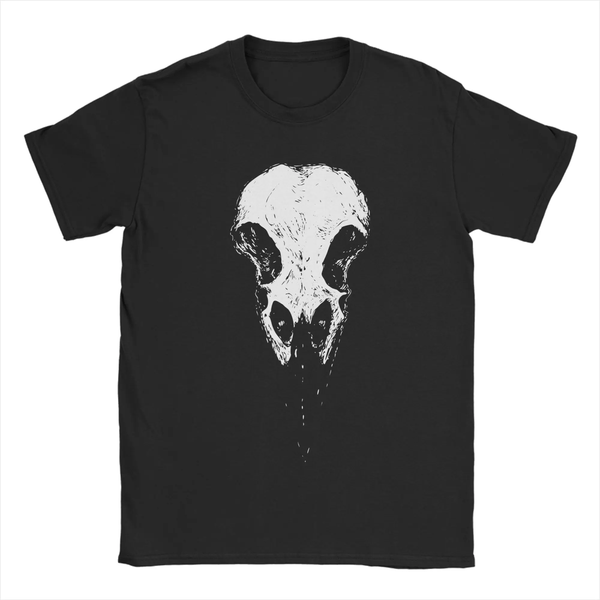 Men Raven Skull T Shirts Plague Doctor Horror Black Death Bird Mask 100% Cotton Clothing Crewneck Tee Shirt 4XL 5XL 6XL T-Shirt