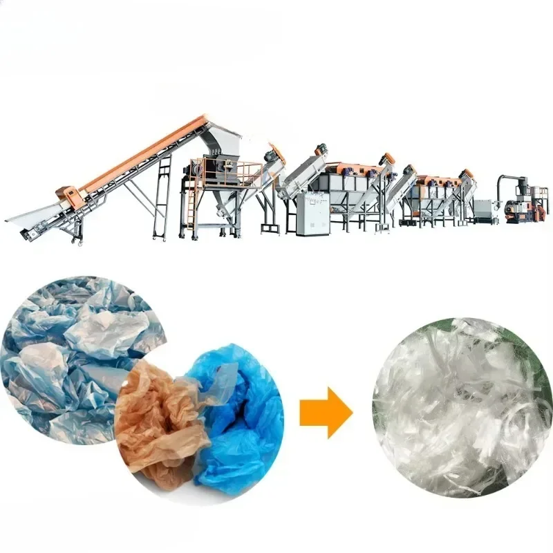 Waste Plastic Pp Pe Film Washing Pelletizing Recycling Machine Line