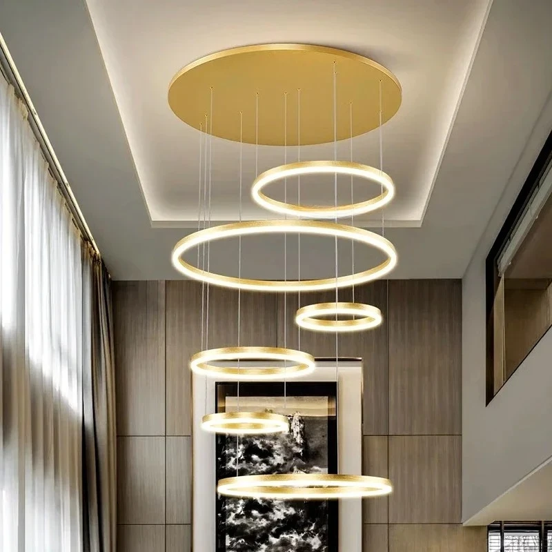 Light Luxury Fashion Long Chandelier Postmodern Creative Coffee Shop Clothing Store Exhibition Hall Decoration