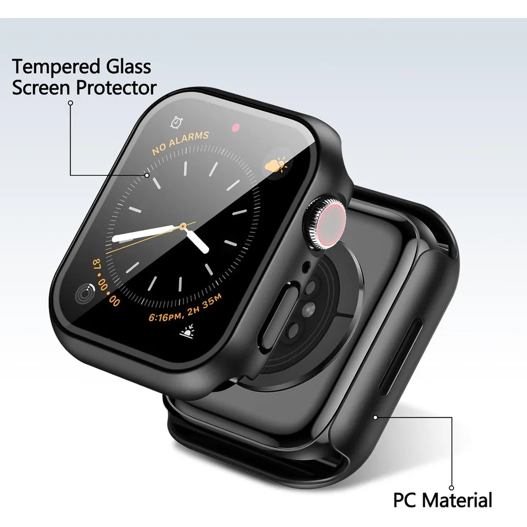 애플워치 시리즈 10 아이워치 42mm 46mm 하드 PC 프레임 범퍼 커버 + HD 슬림 강화유리 스크래치 방지 스크린 보호필름