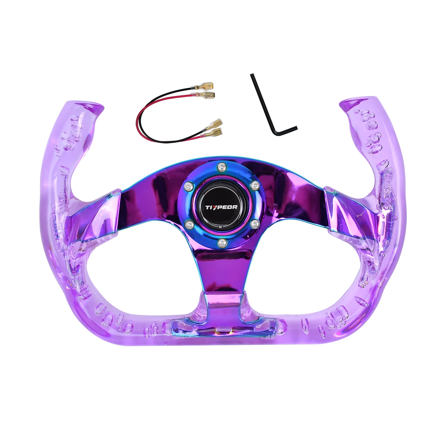 

350mm Acrylic steering wheel Flat Bracket Sport Racing Steering Wheel