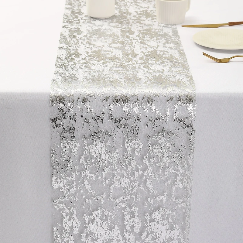 28x275cm Glitter Metallic Foil Thin Mesh Table Runners Roll, Table Decorations For Home Wedding Birthday Christmas Decorations