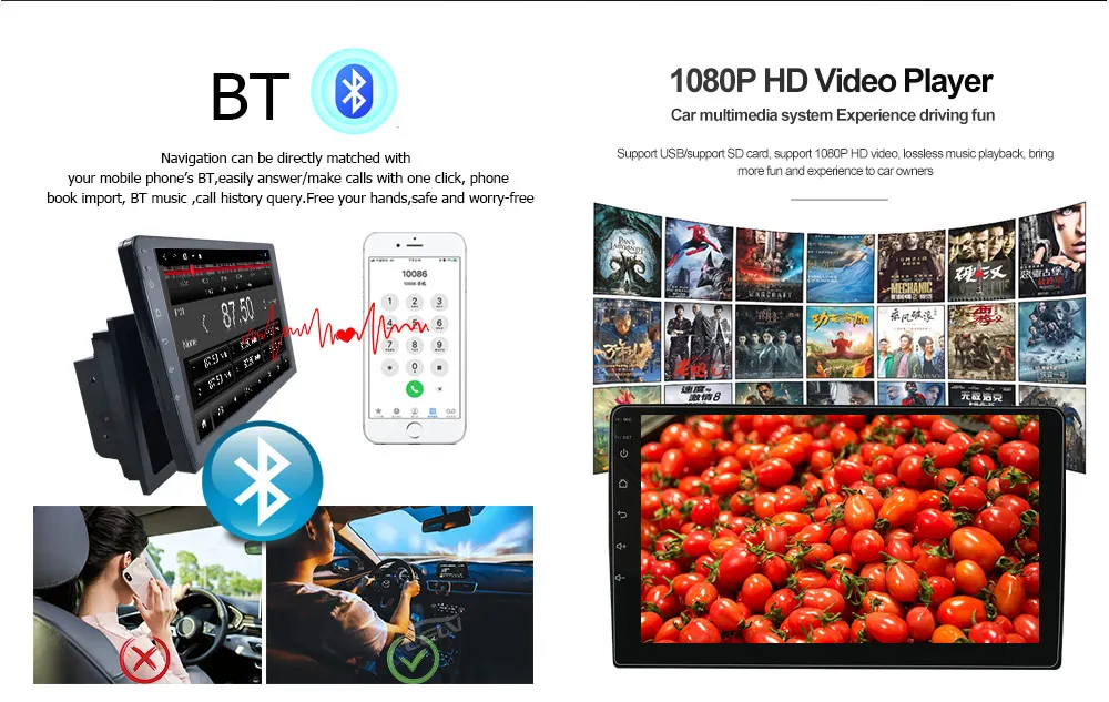 9/10inch 2din Android Car Radio Move Up And Down IPS 2.5D Touch Screen Car Gps Navigation With DSP Wireless Carplay Autoradio