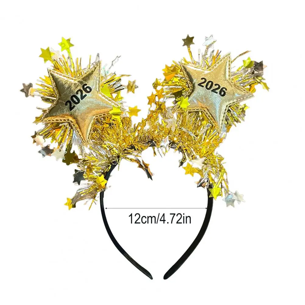 طوق الشعر تصميم ذهبي 2026 رأس السنة الجديدة عقال الطرف الديكور التصوير الدعامة ليلة رأس السنة هدية الاحتفال التبعي