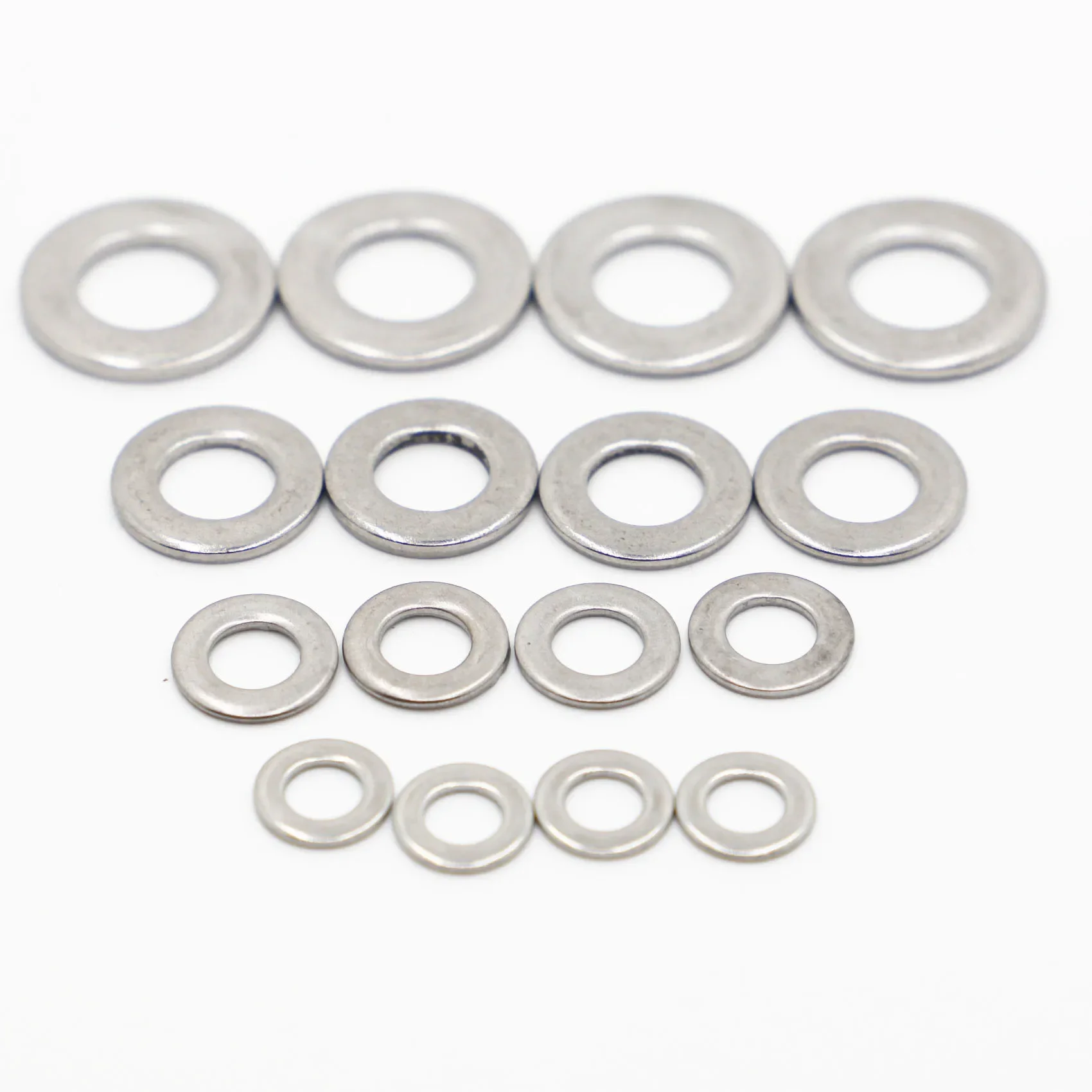 2-50pcs M1.6 M2 M2.5 M3 M3.5 M4 M5 M6 M8 M10 M12 M14 M16 M20 M24 GB97 A2-70 304 Stainless Steel Flat Washer Plain Gasket