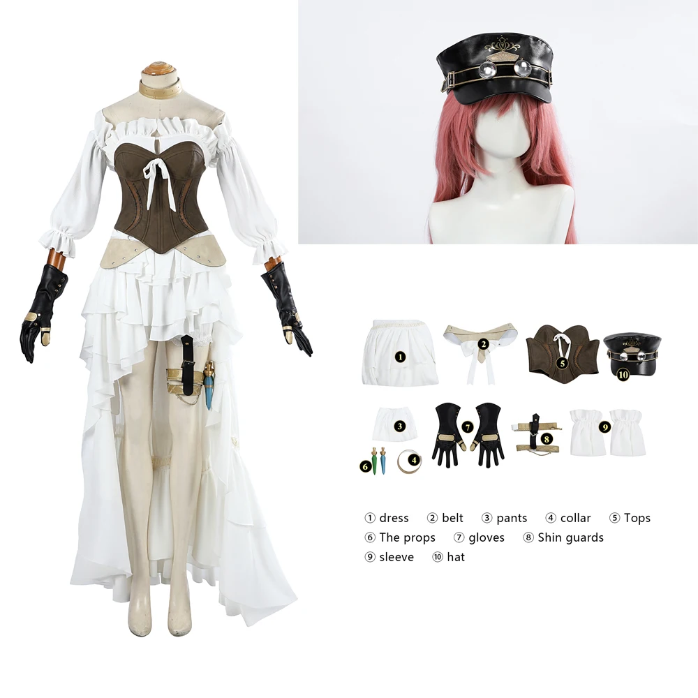 Sexy Dress FF14 Realm Reborn 480HQ Cosplay Costume  Outfits With Hat Women Party Suit Halloween Carnival Uniform