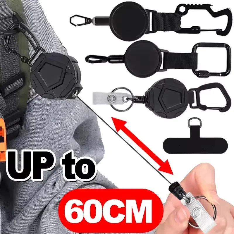 Retractable Keychain Heavy Duty Lanyard Anti-Theft Phone Holder Travel Cellphone