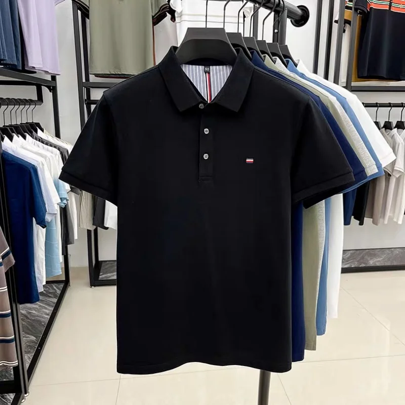 Luxury Brand Classic Embroidered POLO Shirt Men's Short Sleeve Lapel Summer High-quality Ice Silk Breathable Casual Paul T-shirt