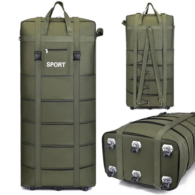 Popular Large Capacity Durable Luggage Trolley Bags Oxford Waterproof Expendable Wheeled Travelling Bags Luggage