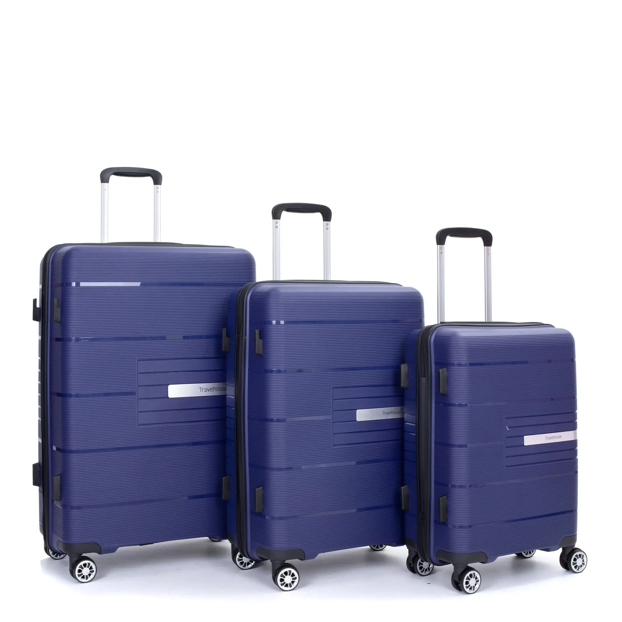 Lightweight Navy Hardshell Luggage Set - 3-Piece Suitcase with TSA Lock & Double Spinner Wheels (20/24/28 inch)