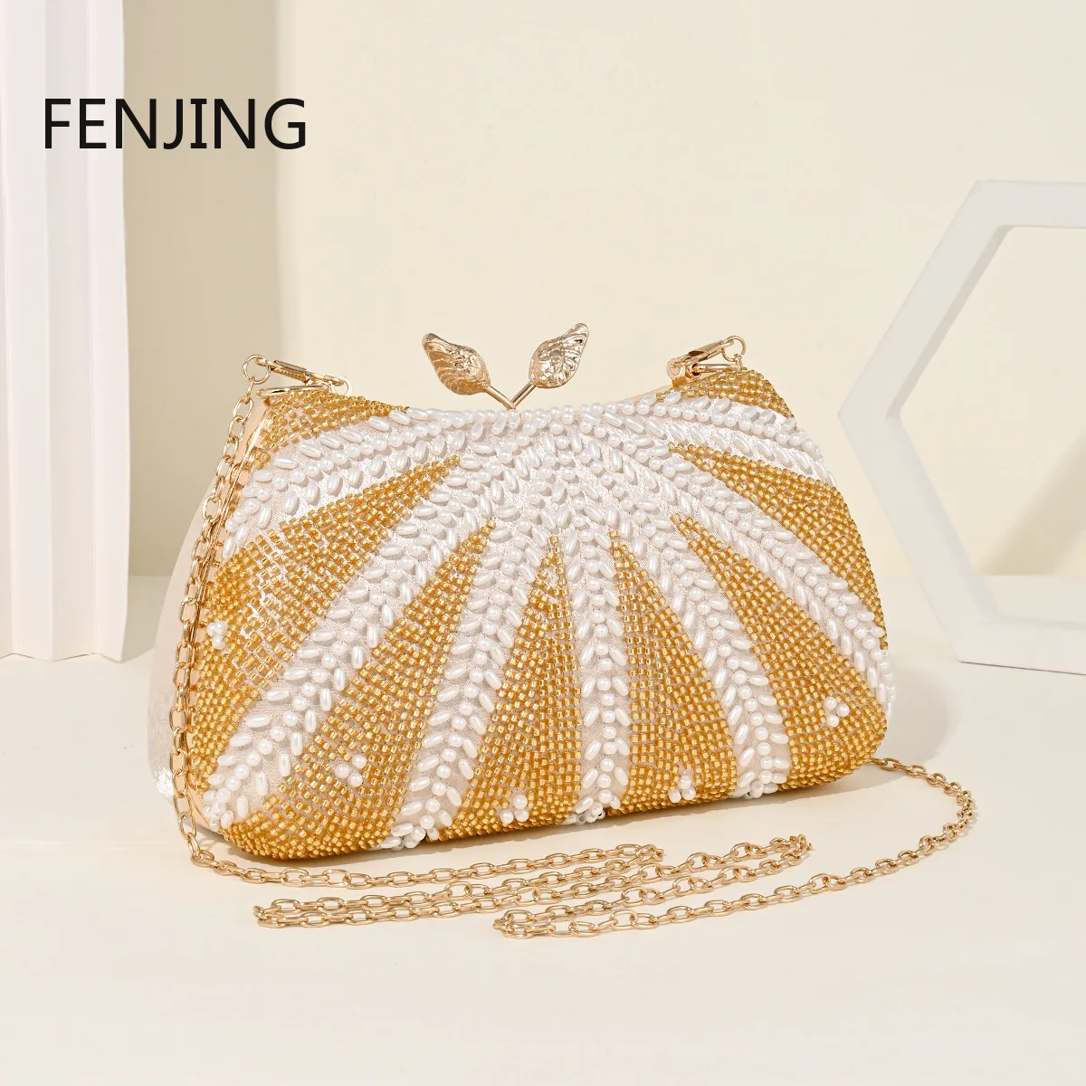 

National Style Diamonds Beaded Evening Bags Women Handbags Luxury Designer Chain Shoulder Bags Female Rhinestone Clutches Purse