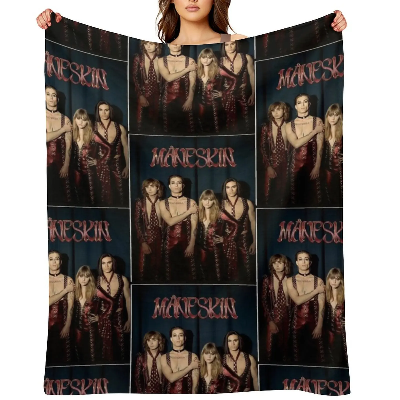 

Maneskin rock band Maneskin Poster Throw Blanket Decorative Sofa Picnic Vintage For Baby Blankets