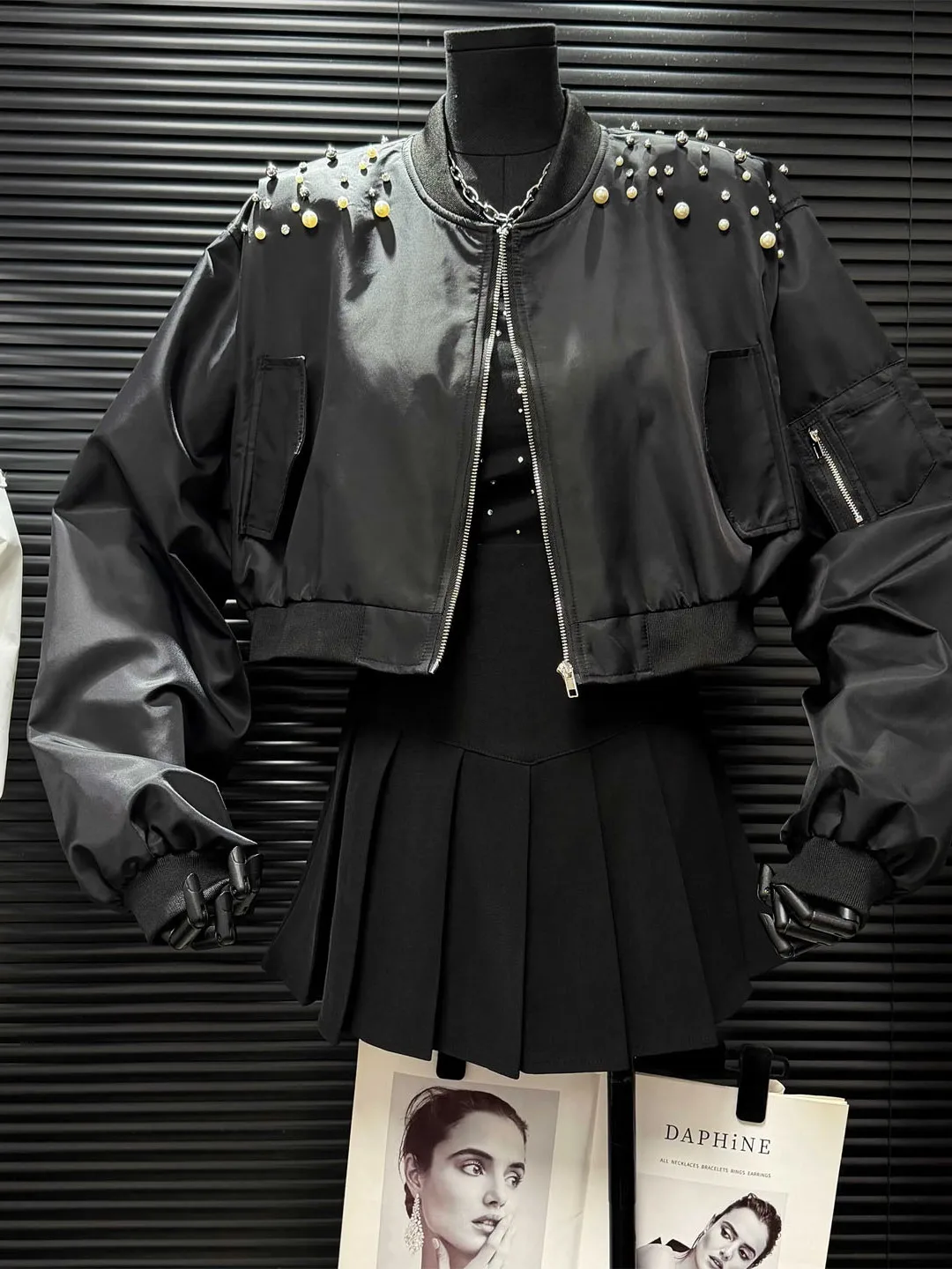 Elegant Heavy Work Beaded Diamond Fashionable Outerwear Women's Loose Jacket Spring Autumn Popular Style Commute Wind