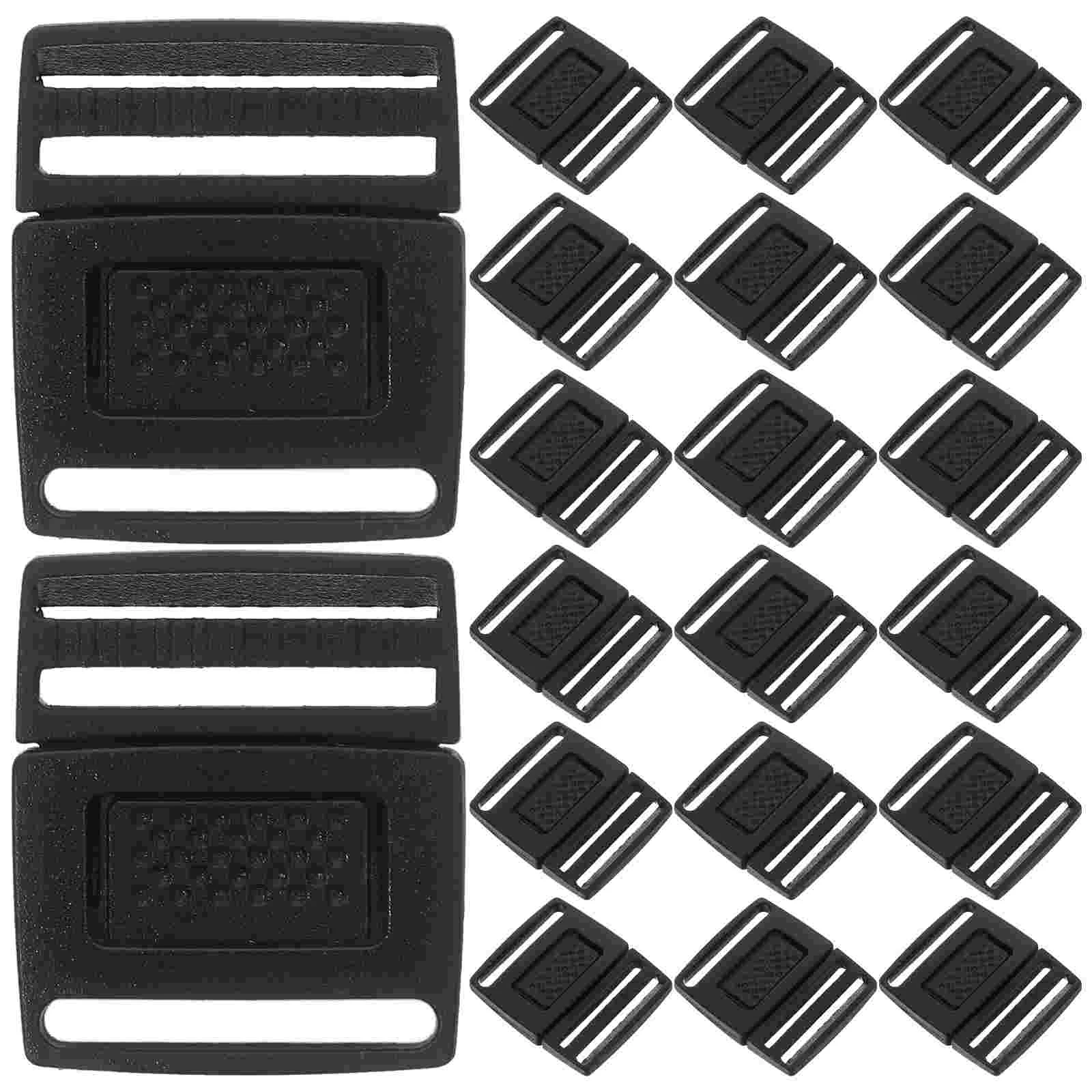 

100 Pcs Plastic Cap Buckle 20mm Adjustment 100pcs Black Ratchet Center Hat White Chinstrap