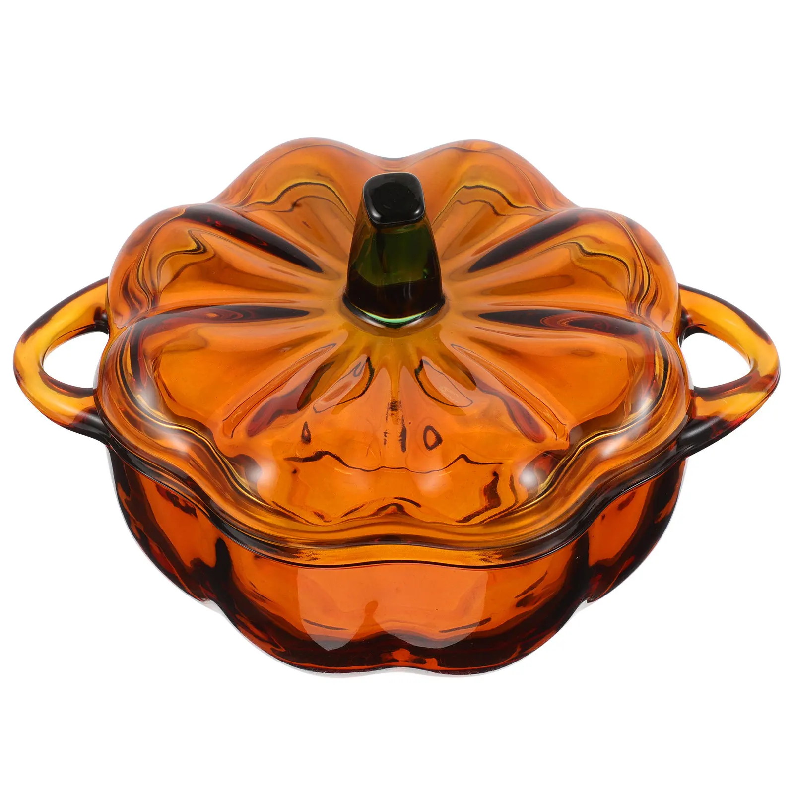 

Красочная стеклянная банка-тыква для конфет с крышкой, декоративный контейнер для сладостей, емкость для закусок для дома и вечеринок, стеклянная банка-тыква