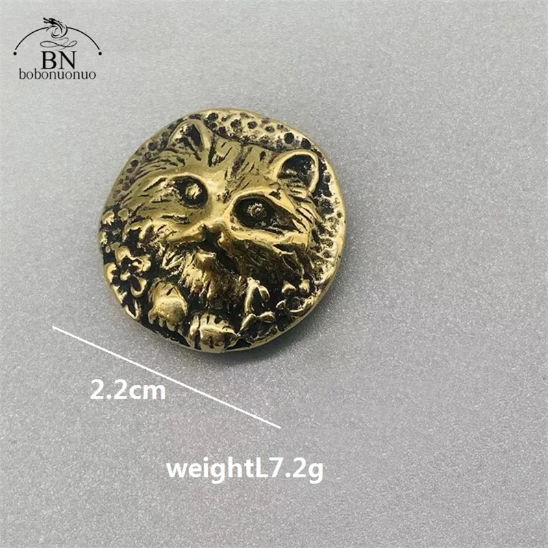 Vintage rame cat Head Buckle ottone Screwback Rivet Clothes Button Punk Trendy accessori fai da te per giacca in pelle portafoglio cintura