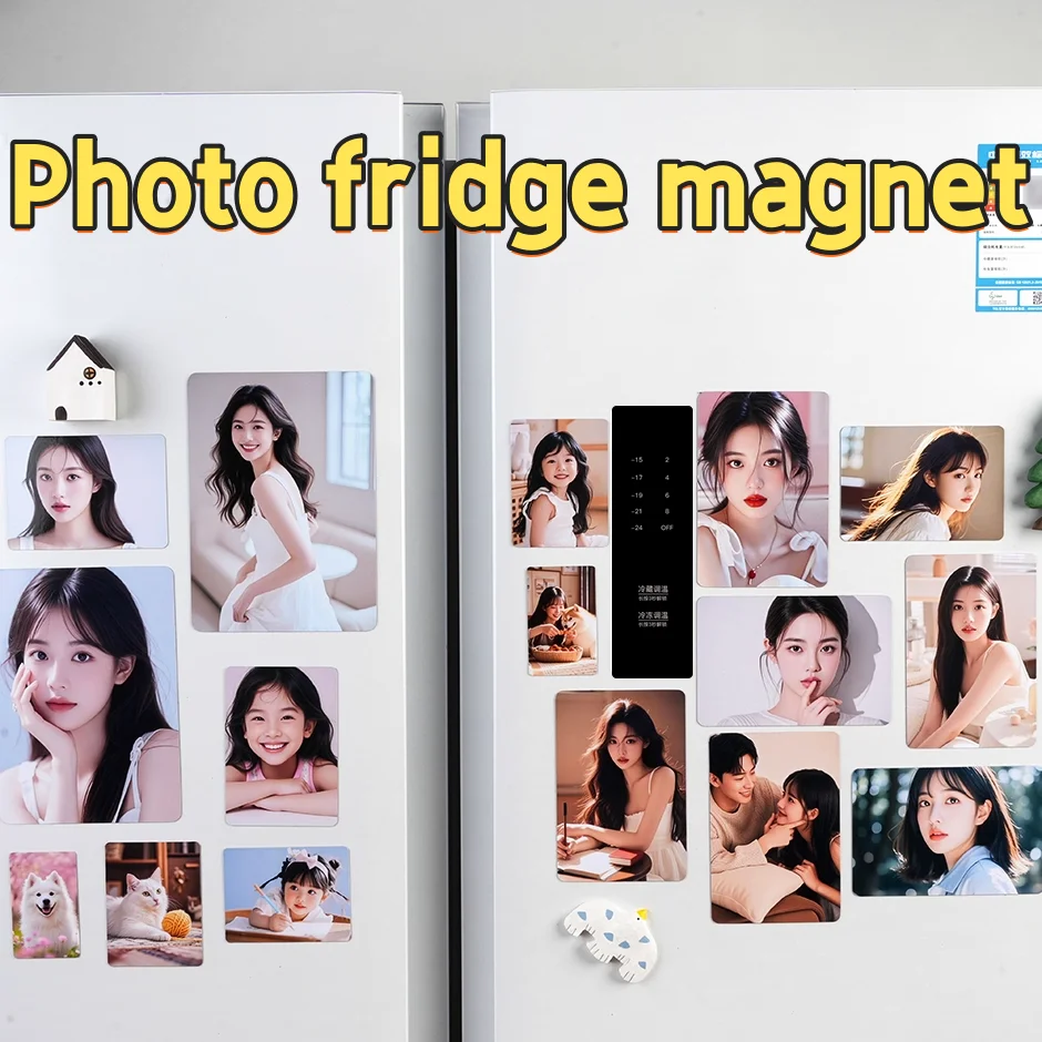 

DIY fridge magnets, magnetic photo fridge decorations, custom personalized image magnets, home decor for pets or family