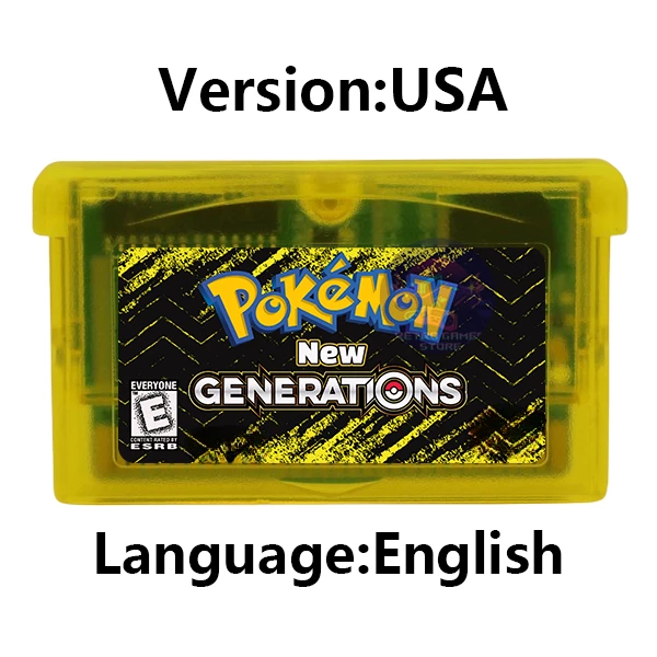 GBA Game Cartridge Pokemon Series Cawps Emerald Seaglass Rouge Opgeladen Geel Lunar Dark Violet Videogameconsolekaart